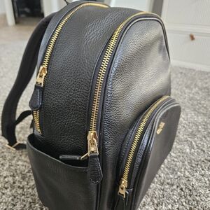 Coach Black Backpack with Gold Zippers